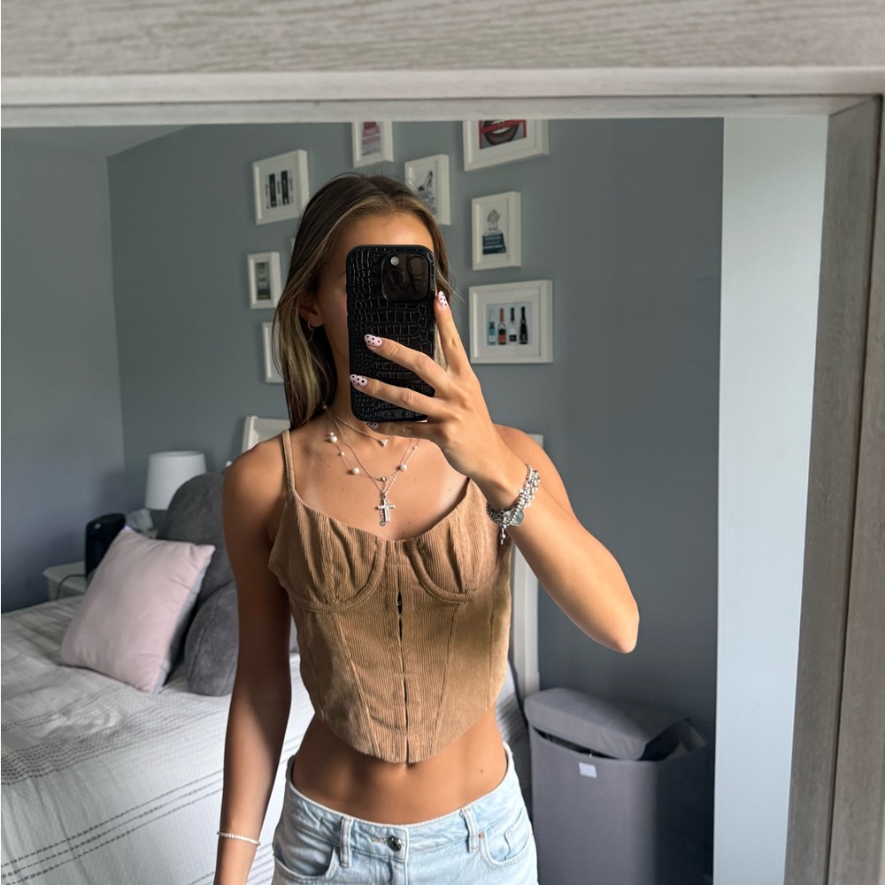 Women's Tan Corset Top